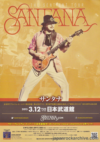Santana 2013 Japan tour concert gig flyer handbill