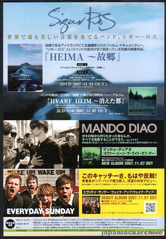 Sigur Ros 2007/12 Heima Japan dvd / cd promo ad