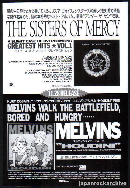 The Sisters Of Mercy 1993/12 A Slight Case Of Overbombing Greatest Hit