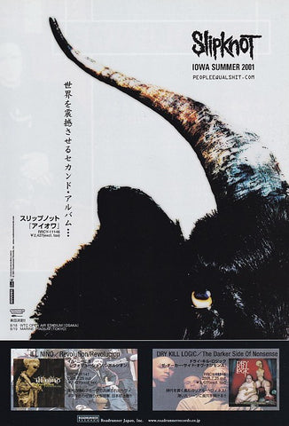 Slipknot 2001/08 Iowa Summer 2001 Japan album promo ad