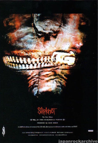 Slipknot 2004/06 Vol.3: The Subliminal Verses Japan album promo ad