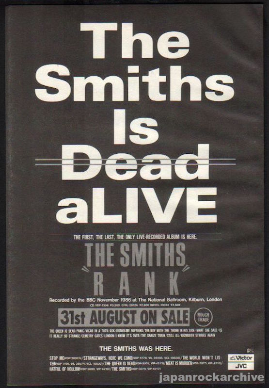 The Smiths 1988/09 Rank Japan album promo ad
