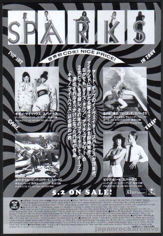 Sparks 1993/06 Back catalog CD re-release Japan album promo ad
