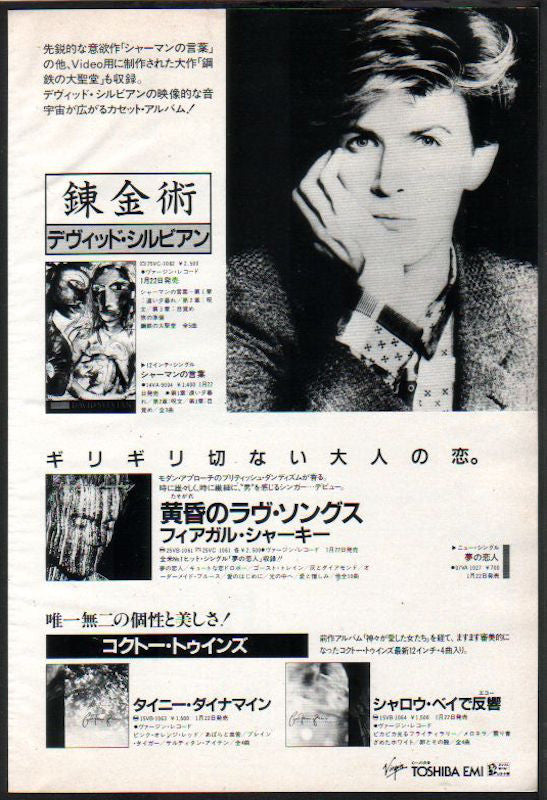David Sylvian 1986/02 Words Of The Shaman Japan album promo ad