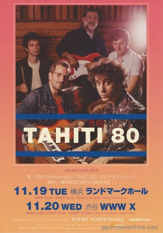 Tahiti 80 2019 Japan tour concert gig flyer