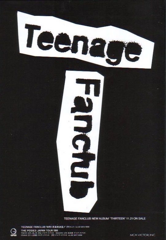 Teenage Fanclub 1993/11 Thirteen Japan album promo ad