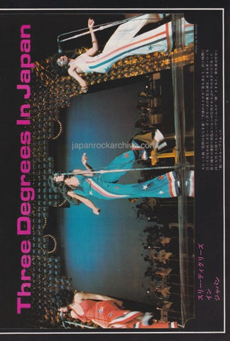 The Three Degrees 1974/09 Japanese music press cutting clipping - photo pinup - on stage in Japan