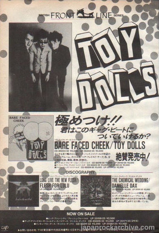 Toy Dolls 1988/01 Bare Faced Cheek Japan album promo ad