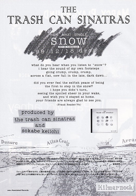 The Trash Can Sinatras 2000/01 Snow Japan album promo ad