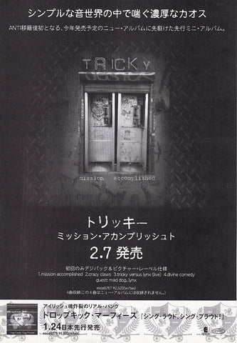 Tricky 2001/02 Mission Accomplished Japan album promo ad