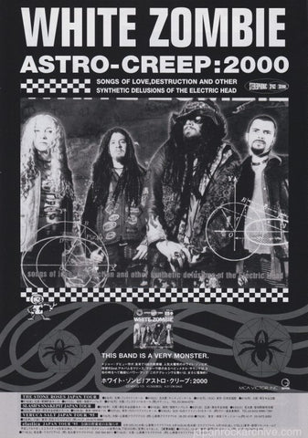 White Zombie 1995/06 Astro-Creep:2000 Japan album promo ad