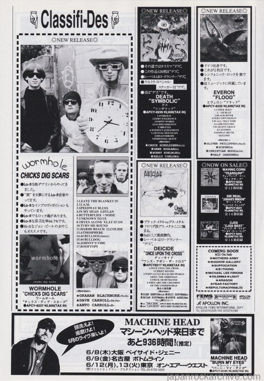 Wormhole 1995/06 Chicks Dig Scars Japan album promo ad